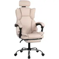 Selius Bureaustoel - Kantoorstoel - Gamestoel - Werkstoel - Bureaufauteuil - Beige Kleur - Ergonomische Rugleuning