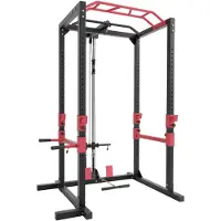 Selius Krachtstation Power Rack Van Staal - 200 kg Maximaal Belastbaar - Volledig Fitnessstation - Voor Thuis En Gym