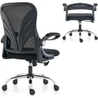 Selius Ergonomische bureaustoel met opklapbare rugleuning, armsteunen en lendensteun