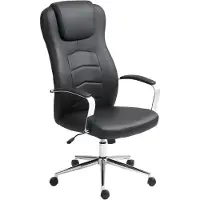 Selius Bureaustoel - Office Chair - Werkstoel - Bureaustoel Kunstleer - Draaistoel - Zwart - Hoogte Verstelbaar