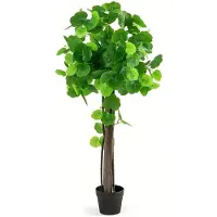 Selius Kunstplant appelboom van 110 cm hoog in pot, realistische bladeren en echte houten stam, onderhoudsvrij groen