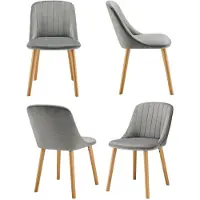 Selius Eetkamerstoelen - Stoelen - Dining Chairs - Eetkamerstoeltje - Set Stoelen - Lichtgrijs - 4-delig