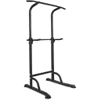 Selius Krachtstation Power Tower In Hoogte Verstelbaar - 150 Kg Max Gewicht - Stalen Frame Zwart - Voor Thuis Gym Fitness