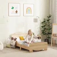 Selius Kinderbed – Huisbed van massief hout – Met valbeveiliging en berendesign – 143,5 x 80 cm