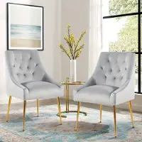 Selius Bureaustoel – Werkstoel – Mid-Century Modern Design – Fluwelen Bekleding – Metalen Frame – Verstelbaar – Set van 2