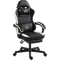 Selius Gamingstoel - Bureaustoel - Computestoel - Gamedraaistoel - Ergonomische stoel - Zwart/Wit