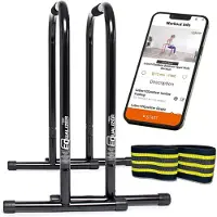 Selius Dipstation Equalizer Met Weerstandsband - 180 Kg Gewichtslimiet - Zwart - Roestvrij Staal