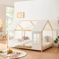 Selius Kinderbed Huisjesbed Eenpersoonsbed Massief Hout 140x200 cm