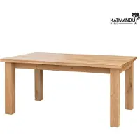 Meble Katmandu Eettafel Grossi, eikenhout, 200 tot 290 x 100 cm – Uitschuifbare massief houten tafel, geolied, met vlinderuitbreiding