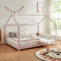 Selius Kinderbed – Kinderbedden – Eenpersoonsbed – Huisbed – Kinderbedframe – Valbeveiliging – Dennenhouten Frame