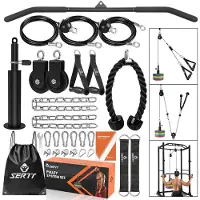 Selius Krachtstation Pulley Systeem - Enige Uitvoering - 5,13 kg Gewicht - Nylon Materiaal - Zwart - Voor Thuisgym En Garage