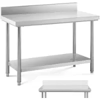 Selius Werkbank RVS Werktafel Met Lade Roestvrij Stalen Werkblad 120x60 cm & Extra Onderplank