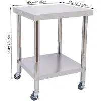 Selius Werkbank Roestvrijstalen Werkblad - 60 x 60 x 85 cm - Metaal