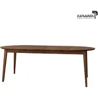 Meble Katmandu Orbetello eettafel, rond, uitschuifbaar, van 110 tot 210 cm, tabakskleur – massief eikenhouten tafel