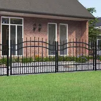 Selius Stalen Poort – Tuinpoort – Opritpoort – Erfafscheiding – Zwart – Speerpuntontwerp – 305x151 cm