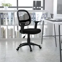 Selius Flash Furniture Zwarte middenrug bureaustoel, stof, product in inch (l x b x h): 24,0 x 21,0 x 39,0