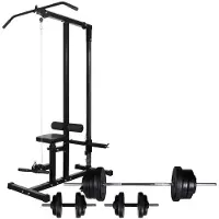Selius Fitnessrek Power Tower Gym Machine - Krachtstation met gewichten en verstelbaar ijzer