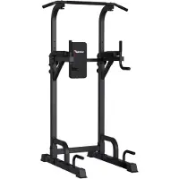 Selius Power Tower – Optrekstang – Dip Station – Krachtstation – Multifunctioneel Thuisgym – 9 Hoogtes Instelbaar – 300 kg Draagvermogen – Zwart