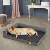 Selius Orthopedisch hondenbed - Maat XL - 120x90x25 cm - Wasbare hoes - L-vorm - Pluche