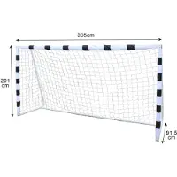 Selius Voetbaldoel 305 x 201 cm Zwart-Wit - Draagbaar Jeugdvoetbaldoel