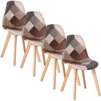 Selius Stoelen - Eetkamerstoel - Eetkamerstoelen - 4 Stoelen - Houten Poten - Voor Keuken of Huiskamer - Moderne Look
