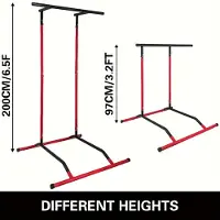 Selius Pull Up Station en Optrekstang voor thuis, multifunctioneel krachttraining dip station in rood en zwart