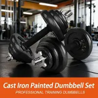 Selius Dumbbellset Gecoat - 20 Kg Verstelbaar Gewicht - Krachttraining Fitness