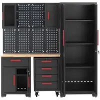 Selius Werkbank – Werkplaatsmeubilair – Werktafel met kasten – Stalen constructie – 200 kg draagkracht