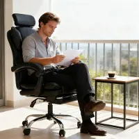 Selius Ergonomische Gamingstoel - Bureaustoel - Computestoel - Draaistoel - Kantoorstoel Zwart - Kunstleder
