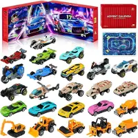 OCreon Adventskalender auto 2025 - Speelgoedauto's van aluminiumlegering voor kinderen