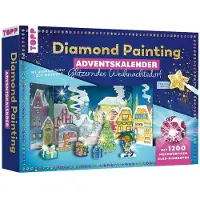 OCreon Diamond painting adventskalender - Glinsterend kerstdorp - Met materiaal voor 24 figuren