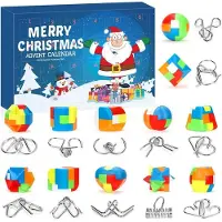 OCreon Adventskalender 2025 puzzelspellen - Adventskalender voor kinderen - Kerstkalender met 24 stuks plastic metalen puzzels - Metalen draden - Puzzel