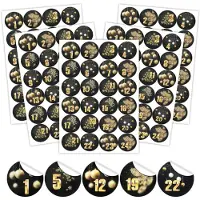 OCreon Adventskalender stickerset - 5 x 24 adventskalender stickers - Kerstcijfers - Stickers voor adventskalender