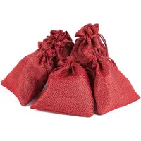 OCreon Adventskalender om te vullen - 24 jute zakjes - Rode cadeauzakjes - Stoffen zakjes - Kerstkalender - Knutselset