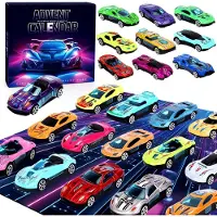 OCreon Adventskalender legering racewagen - 24-delig - Adventskalender 24 Dagen van Kerstmis Aftelkalender