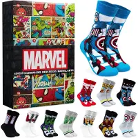 OCreon Get trend Marvel socks adventskalender 2025 voor mannen en tieners - 24 paar ademende sportsneakersokken