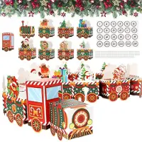 OCreon Doe-het-zelf adventskalender om te vullen - 24 kleurrijke vouwdoosjes om te versieren en te decoreren - Geschenkdoos