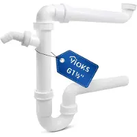 OCreon Sifon 1 1-2 inch - Ruimtebesparende afvoer met horizontale afvoer 40 mm voor wastafel of wasbak