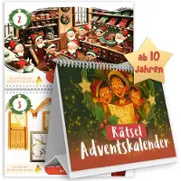 OCreon Puzzel-adventskalender Escape voor het hele gezin - Adventskalender voor kinderen vanaf 12 en volwassenen - 24 raadsels