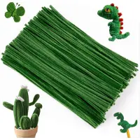 OCreon 200 stuks pijpenragers voor knutselen, groen, 30 cm