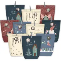 OCreon Adventskalender om te vullen - 24 kerstkalenders - Papieren zakjes om zelf te knutselen - Cadeauzakjes om zelf te vullen