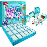 OCreon Disney Stitch Adventskalender 2026 puzzel volwassenen en kinderen aftellen Kerstmis adventskalender puzzel 1000 stuk