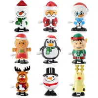 OCreon Opwindspeelgoed voor kerstmis - 9 stuks - Figuur - Uurwerk - Adventskalender - Vulling - Springspeelgoed - Rendier