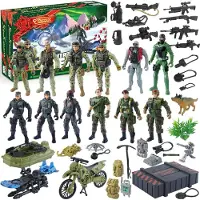 OCreon Kerst-adventskalender 2025 met militair soldaat, 24-daagse countdown-kalender met soldaten-actiefiguren, wapens en uitrustingsaccessoires