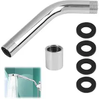 OCreon Douchekopverlenging 15 cm roestvrijstalen verlenging met koperen moer 27 x 24 mm en 4 afdichtringen - Compatibel met douchearm