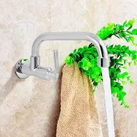 OCreon G1 - 2 in aan de muur bevestigd water, messing - Roestvrij stalen buis, keuken, badkamer, enkele koudwaterkraan, type B 20 cm