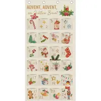 OCreon Adventskalender 2026 als wandkalender van stof - Adventskalender om te vullen met 24 vakken - Kerstkalender - Wandtapijt