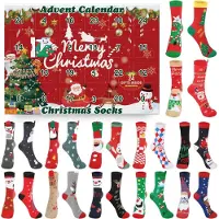 OCreon Paar adventskalender 2025 dames kerstsokken - Kerstsokken adventskalender - Kerstkalender sokken dames