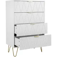 UEV Kast met 4 lades, 60 x 34 x 91 cm, wit