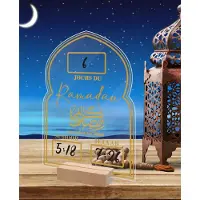 OCreon Ramadan Mubarak adventskalender 2025 - Acryl countdown Eid Kareem van acryl voor thuis - Kantoor en tafeldecoratie